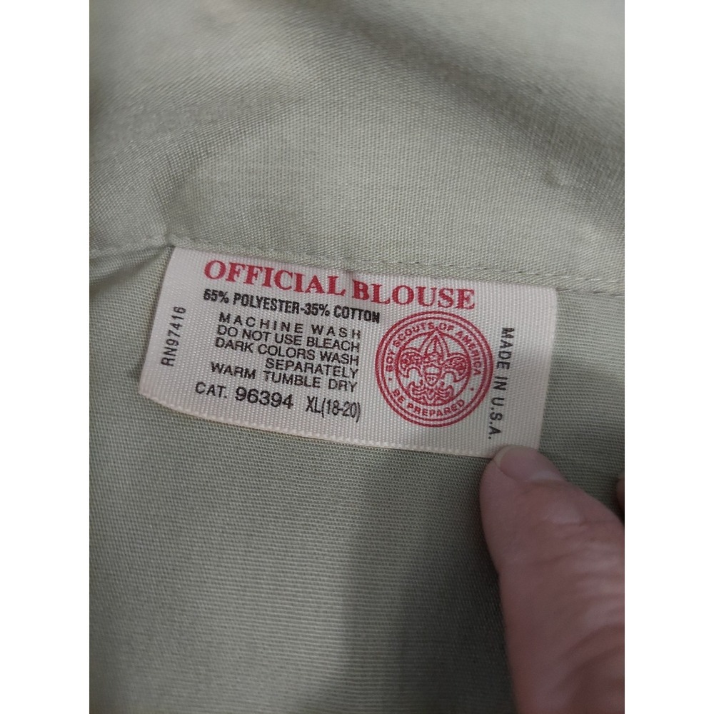 Vtg Boy Scouts Of America Shirt Boys XL 18-20 Patches KS MO Uniform 90s - Picture 6 of 11